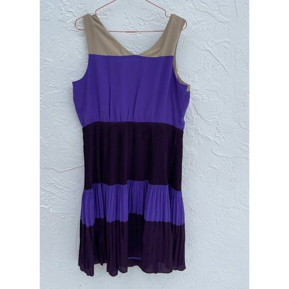 Eloquii Womens Pullover Sleeveless Pleated Dress Multicolor Sz 16W - Picture 2 of 9